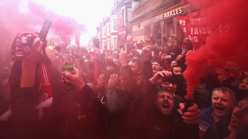 Illustration for article titled Liverpool Fans Get Rowdy, Hop On Police Vans